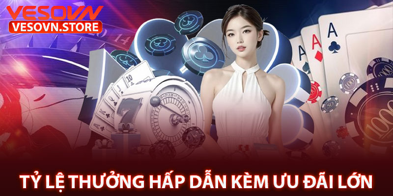 Tỷ lệ thưởng hấp dẫn kèm ưu đãi lớn